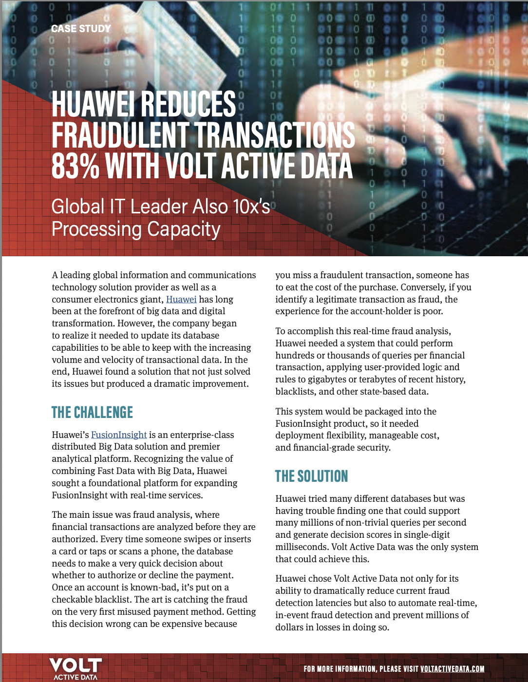Huawei Reduces Fraudulent Transactions 83% with Volt Active Data